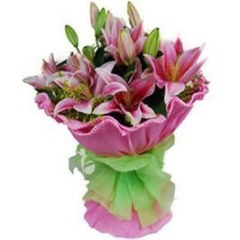 Stunning Pink Lilies - Send Flowers to India 
