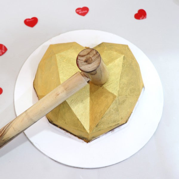 Super Dainty Golden Pinata Cake - for Online Flower Delivery In India 