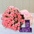 Sweet Pink And Silk Love- - for Midnight Flower Delivery in India -This Beautiful combination of flower and chocolate consists of 40 Fresh Pink roses with seasonal fillers nicely wrapped in Pink paper and Pink ribbon bow 2 Cadbury Dairy Milk Silk (65 gms) Note: While we always strive to ensure that products are accurately represented in our photographs, from season to season and subject to availability, our florists may be required to substitute one or more flowers for a variety of equal or greater quality, appearance and value. Also for cakes, Actual design and arrangement might differ based on chef, seasonal elements and ingredient availability. 