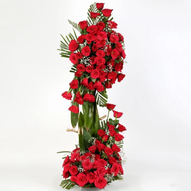 Sweet Red Tall Arrangement