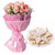 Sweet Sweetness- - for Online Flower Delivery In India -This Beautiful combination of flower and sweets consists of 12 Fresh Pink roses with seasonal fillers nicely wrapped with a Pink paper and Pink ribbon bow 500 gms Kaju katli Note: While we always strive to ensure that products are accurately represented in our photographs, from season to season and subject to availability, our florists may be required to substitute one or more flowers for a variety of equal or greater quality, appearance and value. Also for cakes, Actual design and arrangement might differ based on chef, seasonal elements and ingredient availability. 