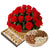 The Hibiscus Combo- Best Gift Delivery in Category | Gifts | Sweets Online -This Beautiful combination consists of 25 Fresh Red roses nicely arranged in a basket 500 gms Mix Sweets 500 gms Mix Dry fruits Note: While we always strive to ensure that products are accurately represented in our photographs, from season to season and subject to availability, our florists may be required to substitute one or more flowers for a variety of equal or greater quality, appearance and value. Also for cakes, Actual design and arrangement might differ based on chef, seasonal elements and ingredient availability. 