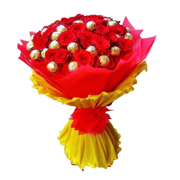 Treasured Red Choco Fantasy - for Midnight Flower Delivery in India 