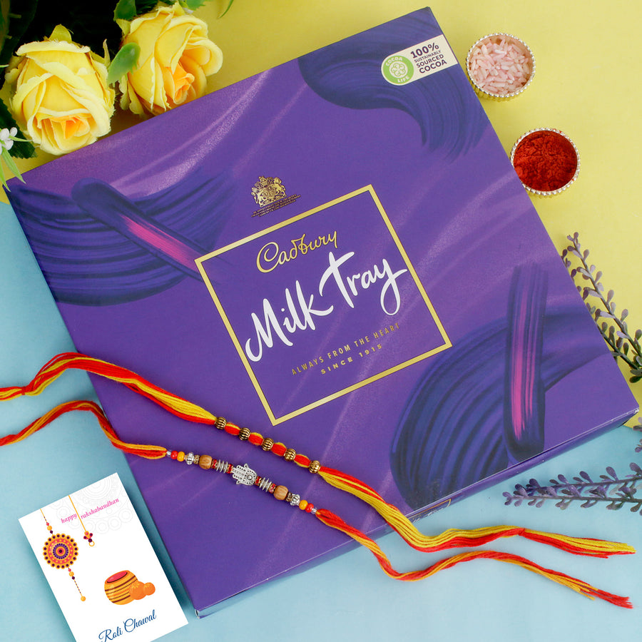Raksha Rakhi & Chocolate Combo - Send Flowers to India 