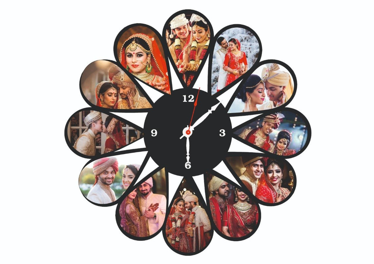 Personalized Photo Collage Wall Clock Bloomsvilla