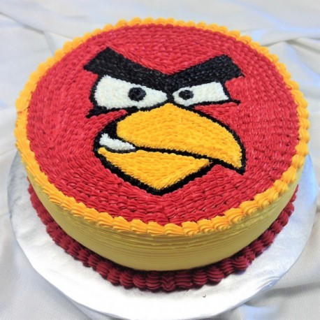 Winking Face With Tongue Angry Bird Theme Cake - for Online Flower Delivery In India 