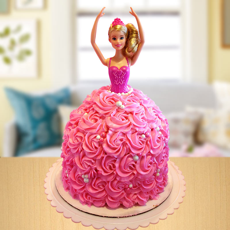 open lace back dress Doll Cake with 