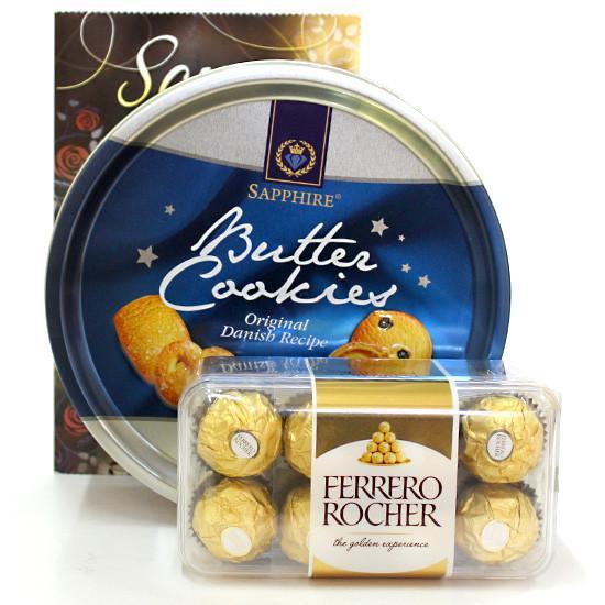 Butter Cookies Love Hamper - for Online Flower Delivery In India 