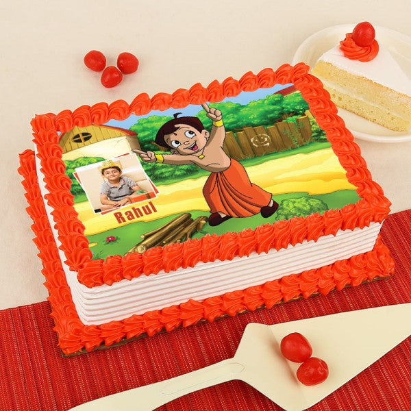 Joyful Chhota Bheem Photo Cake