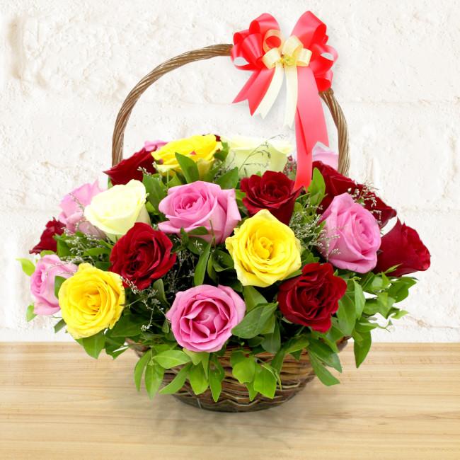 Colorful Basket Of Love - for Flower Delivery in India 