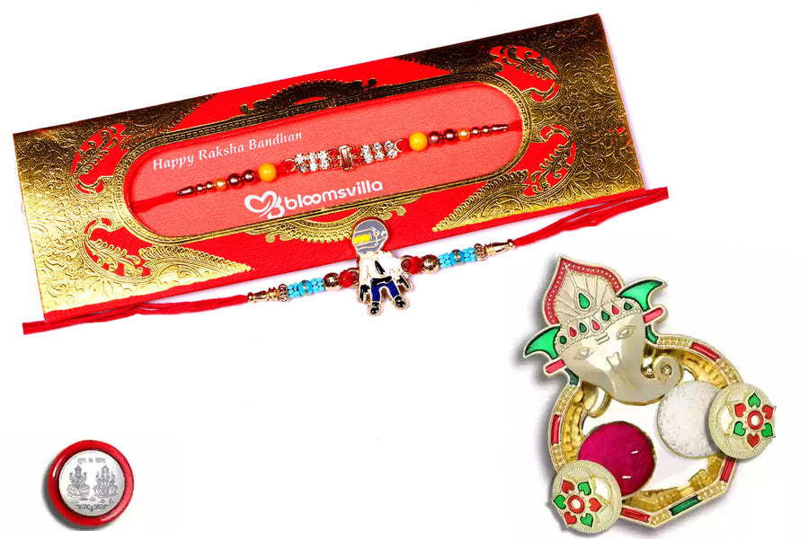 Crystal Stone And Kids Rakhi - for Flower Delivery in India 