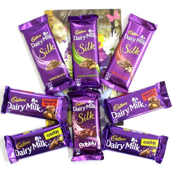 Dairy Milk Love Hamper - for Midnight Flower Delivery in India 