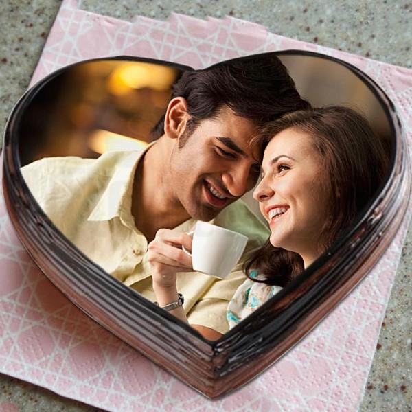 Detectable Chocolate Photo Cake - for Online Flower Delivery In India 
