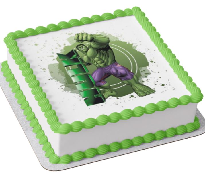 Powerful Hulk Photo Cake