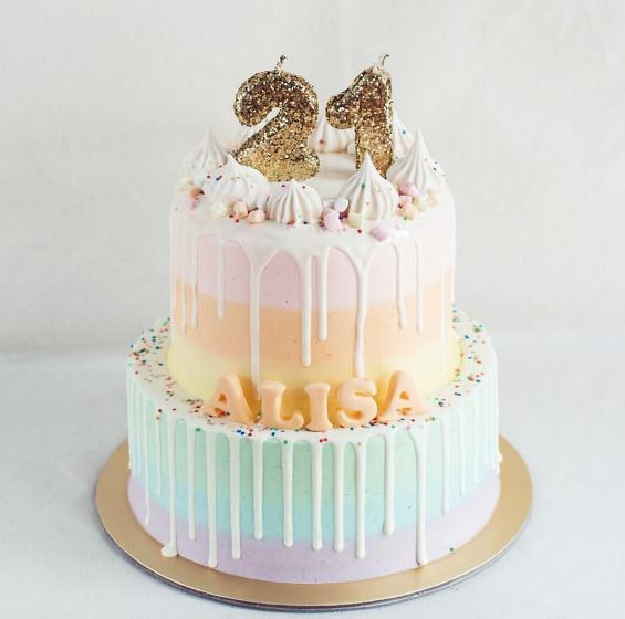 2Tier Cake For 21St Anniversary Theme Cake