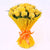 Teachers Day Rose Bouquet--This Teachers Day Special Flowers Bouquet contains: 15 Stem Yellow Rose Seasonal leaves and fillers Nicely tied with yellow paper and red ribbon bow Note: While we always strive to ensure that products are accurately represented in our photographs, from season to season and subject to availability, our florists may be required to substitute one or more flowers for a variety of equal or greater quality, appearance and value. 