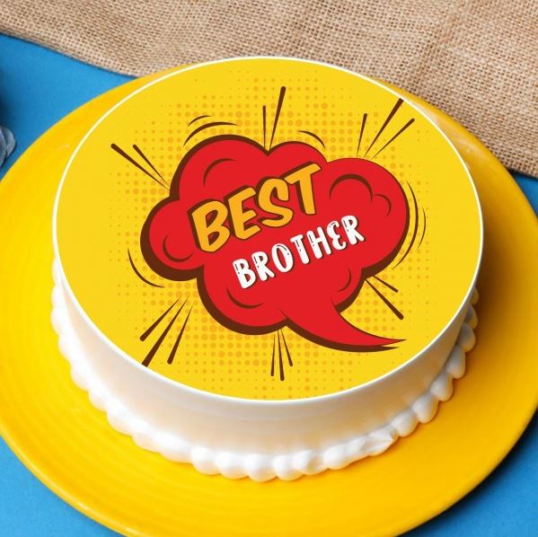 Best Brother Special Photo Cake - for Online Flower Delivery In India 