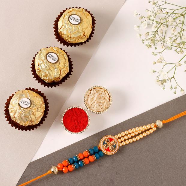 Sweet Choco And Beautiful Rakhi - for Online Flower Delivery In India 