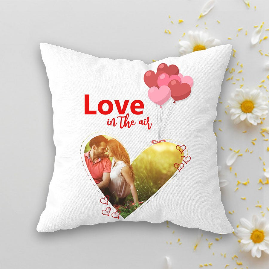Love In Air Special Cushion - for Midnight Flower Delivery in India 