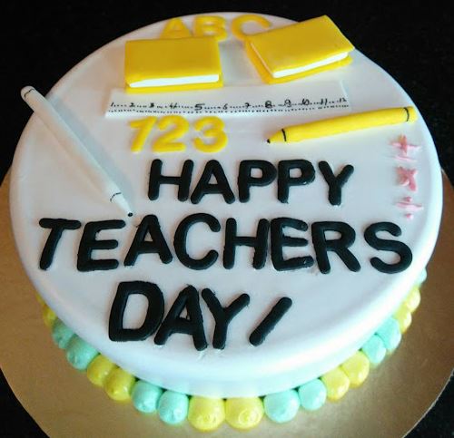 Teachers Day Special Theme Cake - for Online Flower Delivery In India 