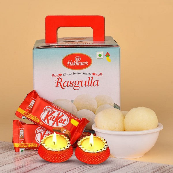 Rasgulla With Choco Light