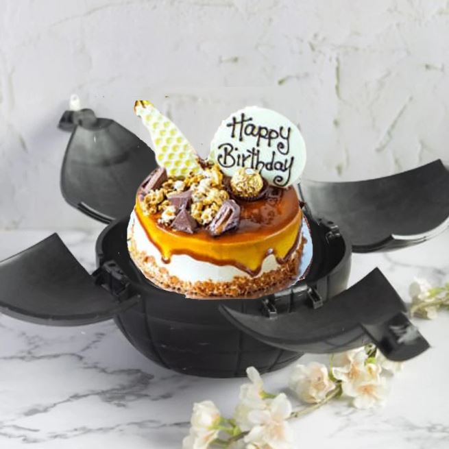 Caramel Twist Great Surprise Cake - for Flower Delivery in India 