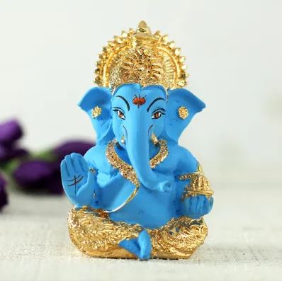Beautiful Blue Ganesha Murti