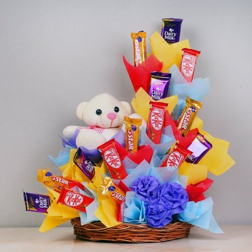 Lovable Surprise Basket - for Flower Delivery in India 