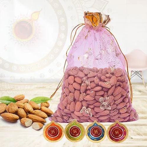 Diya Almond Sweet Treat - for Flower Delivery in India 