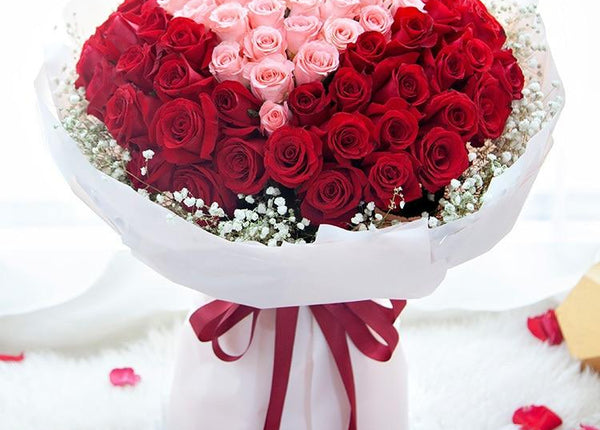 Impression By Blooms Villa - 100 Red And Pink Roses