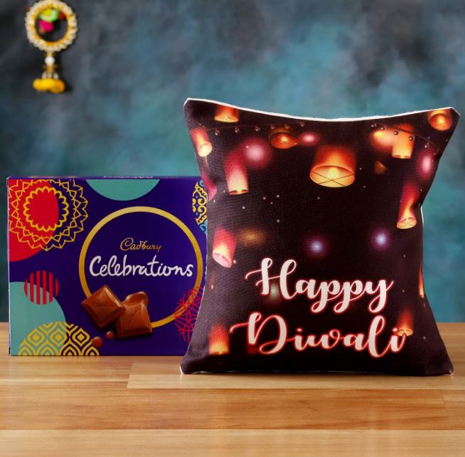 Celebration With Smile Cushion - Send Flowers to India 