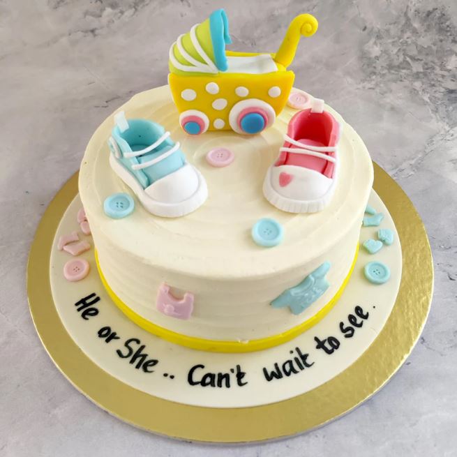 Sweet Baby Shower Theme Cake - for Flower Delivery in India 