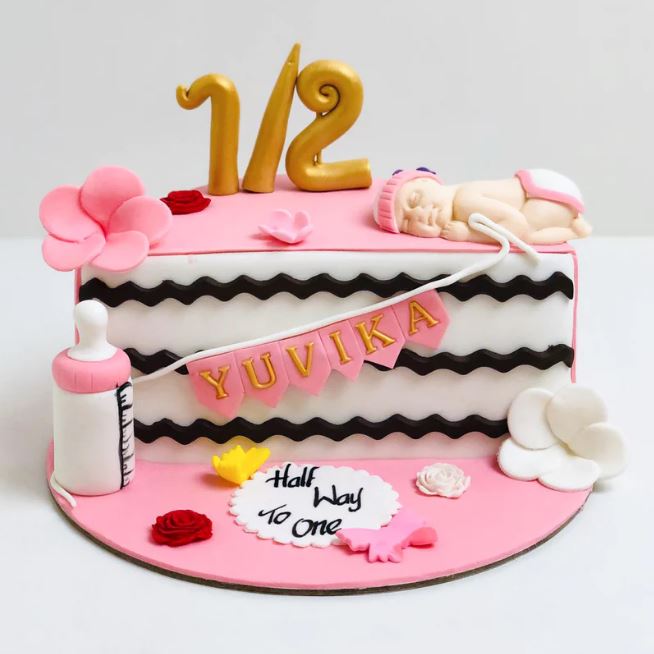 Premium Half Way To One Cake
