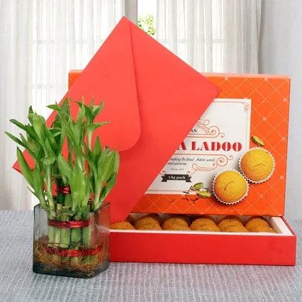 Good Luck N Laddoo Gift - for Flower Delivery in India 