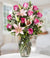 Love Mystery- Flower Delivery in Category | Flowers | Birthday Flowers For Wife -This special basket flower arrangement consists of: 15 Pink roses 3 Pink Lily Glass Vase Seasonal fillers Some of the Lilies may arrive in bud form, ready to bloom into full beauty in 2-4 days. Lily color will be replaced with best available color of equal value. While we always strive to ensure that products are accurately represented in our photographs, from season to season and subject to availability, our florists may be required to substitute one or more flowers for a variety of equal or greater quality, appearance and value. 