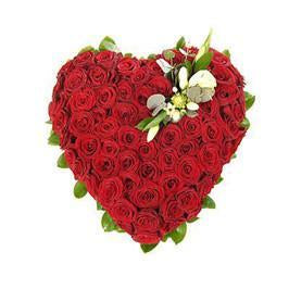 Lovely Heart - Heart Shaped 100 Red Roses Bouquet