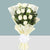 Peaceful Memory - White Rose Bouquet- Flower Delivery in Subcategory | Flowers | Roses | Jamshedpur -Product Details: 10 White Roses White paper Packing White Ribbon Bow Seasonal Fillers To gift on birthday, wedding, marriage anniversary, promotion, etc. we have this exceptional bouquet which comprises of 10 white roses nicely wrapped in a white paper packing to pass on the wishes and the feelings to the recipient.    While we always strive to ensure that products are accurately represented in our photographs, from season to season and subject to availability, our florists may be required to substitute one or more flowers for a variety of equal or greater quality, appearance and value.   