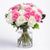Pink And White Glory - Bouquet Of Pink And White Roses- - for Flower Delivery in India -Product Details: 10 Pink Roses 10 White Roses Glass Vase Seasonal Fillers A specially arranged gift for the special ones in your life. A gift which is a combination of a fantastic vase whose material is glass and consists of 10 pink roses and 10 white roses, all making it a memorable gift for the recipient. While we always strive to ensure that products are accurately represented in our photographs, from season to season and subject to availability, our florists may be required to substitute one or more flowers for a variety of equal or greater quality, appearance and value. 