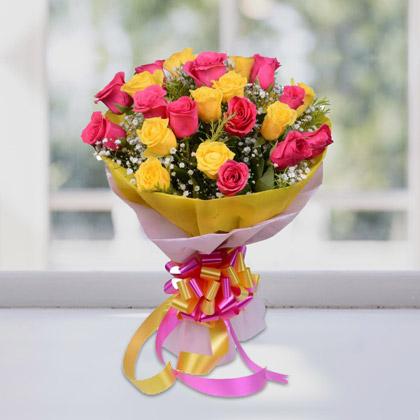 Pink And Yellow Beauty - for Midnight Flower Delivery in India 