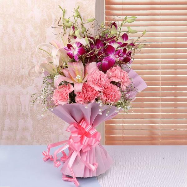 Premium Exotic Bouquet - for Midnight Flower Delivery in India 