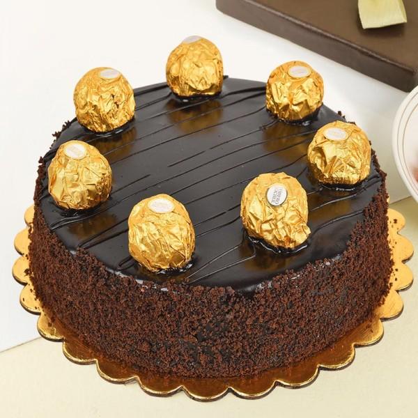 Premium Ferrero Rocher Cake - for Midnight Flower Delivery in India 