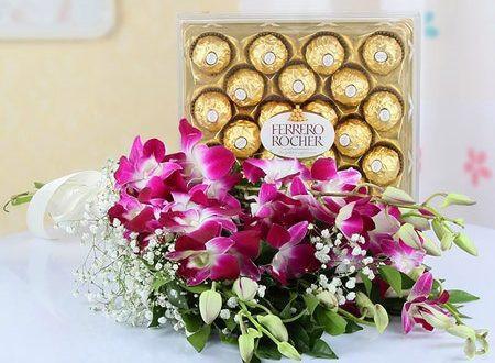 Purple Love And Chocolates - for Online Flower Delivery In India 