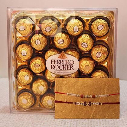 Rakhi With 24 Pcs Ferrero Rocher