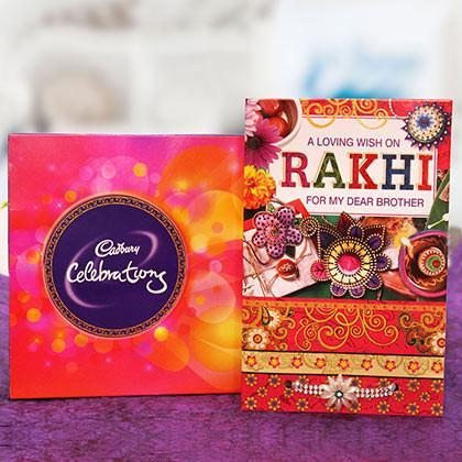 Rakhi With Greeting Card And Celebrations