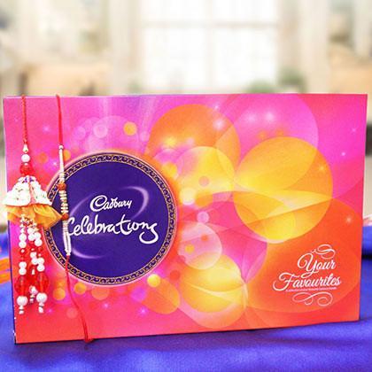 Rakhi With Cadbury Celebrations - for Online Flower Delivery In India 
