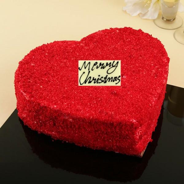 Red Christmas Cake - for Flower Delivery in India 