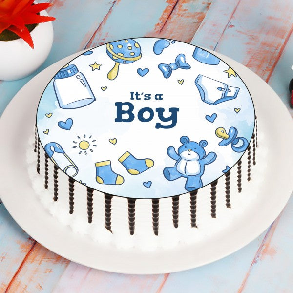 Boy Special Photo Cake - for Midnight Flower Delivery in India 