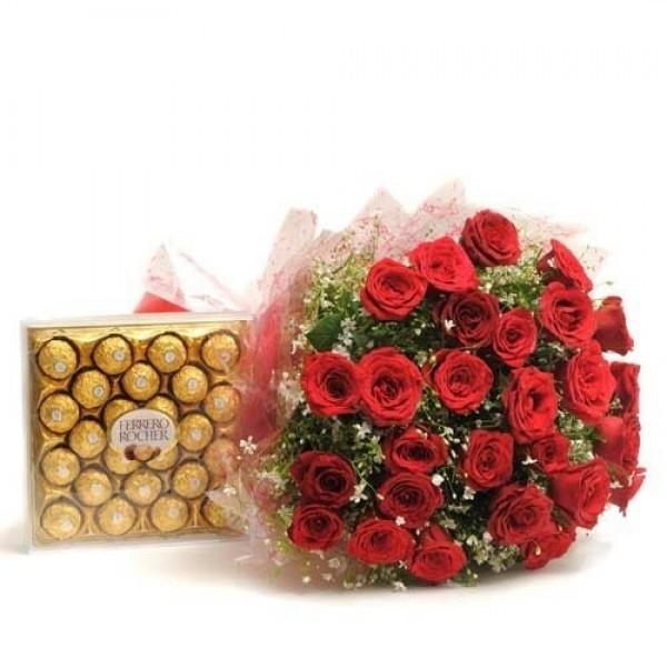 Rocher And Roses - for Online Flower Delivery In India 