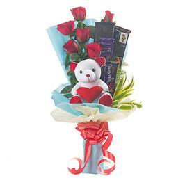 Cute Gift With Teddy And Chocolates
