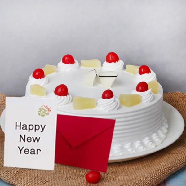 Simple New Year Cake - Send Flowers to India 